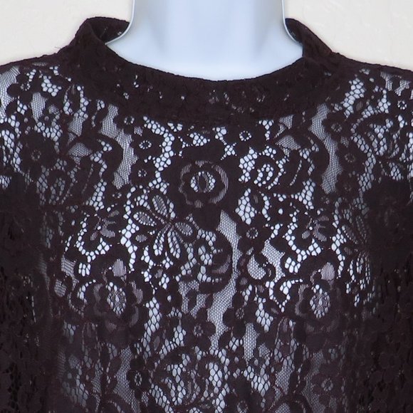 LOFT*Women's Crew Neck Long Bell Sleeve Straight Hem Pullover Sheer Blouse~Large - Picture 9 of 11